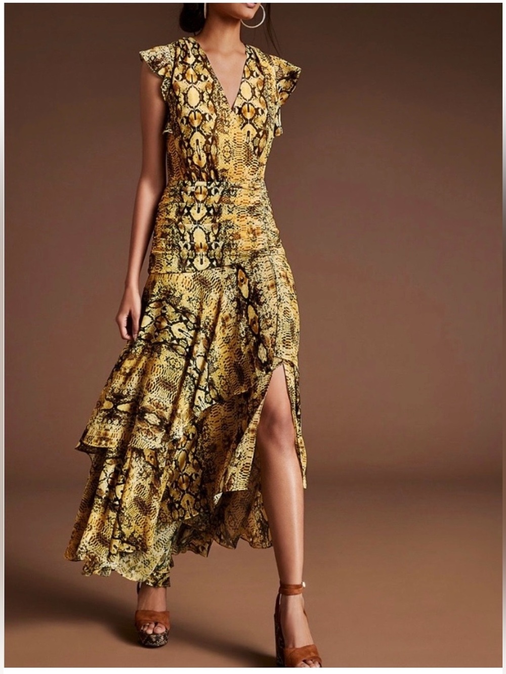 Bar III Snake Print High-Low Maxi Dress Size 8 NWOT